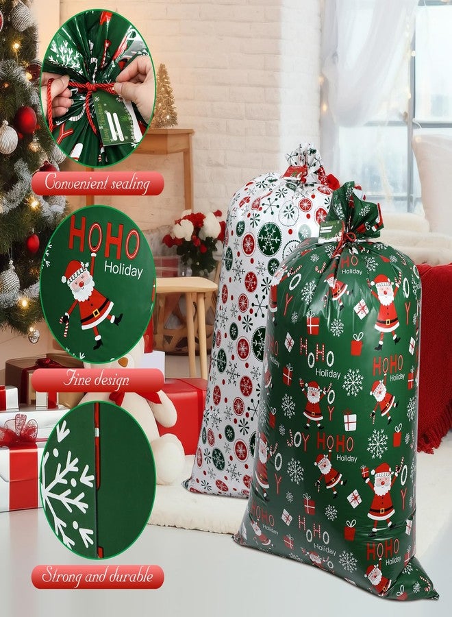gepas 36 * 56 inch Extra Large Over Size Jumbo Gift Bags 2 CT Christmas Gift Bags Giant Santa Bag for for Huge Gifts Big Gift Sack Set - Image 4